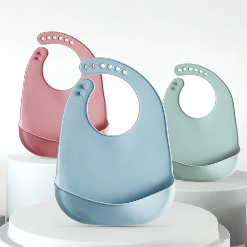 Silicone Baby Bibs - 1-3pcs Baby Bib Adjustable Waterproof Bibs