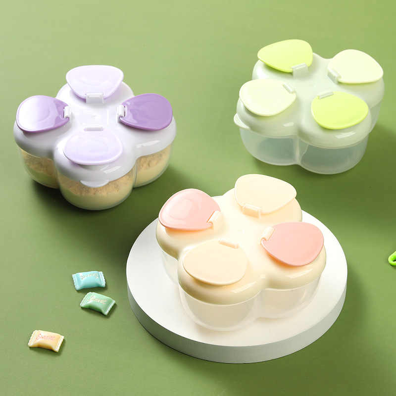 Baby Products Distributor - Portable Clover 4-Compartment Formula Canister, One-Touch