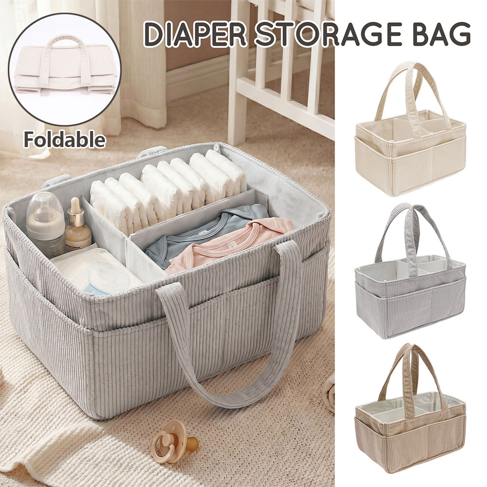 Baby Products Basket - Portable Baby Diaper Caddy Organizer Soft