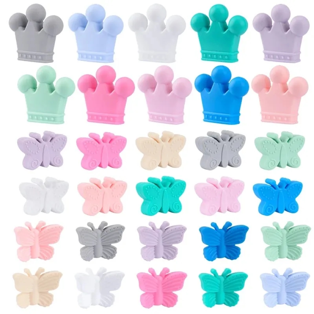 Baby Products Discount - HOT SALE 10pcs/lot Silicone Crown Beads