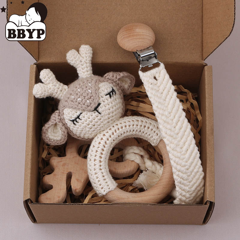 Baby Rattle Toy Set - Baby Crochet Rattle Elephant Teether Toys