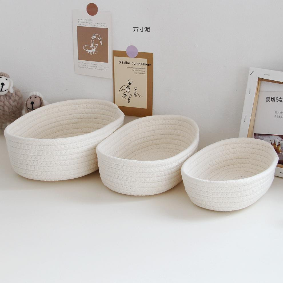 Baby Products Basket - Nordic Cotton Rope Woven Storage Baskets