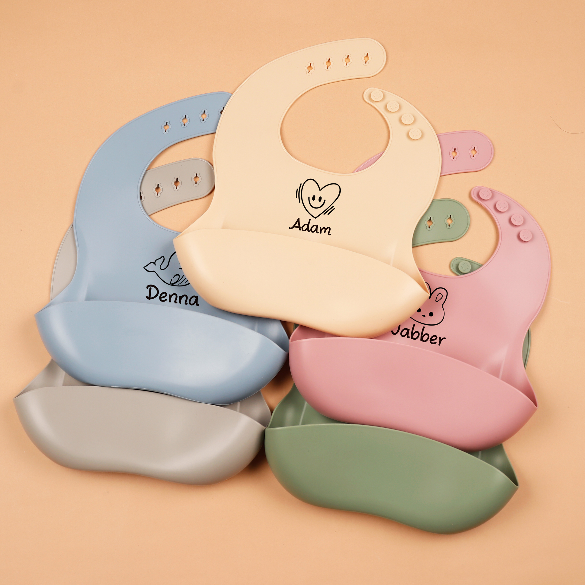 1pc Personalized Bib, Custom B - Silicone Baby Bibs 评论和价格