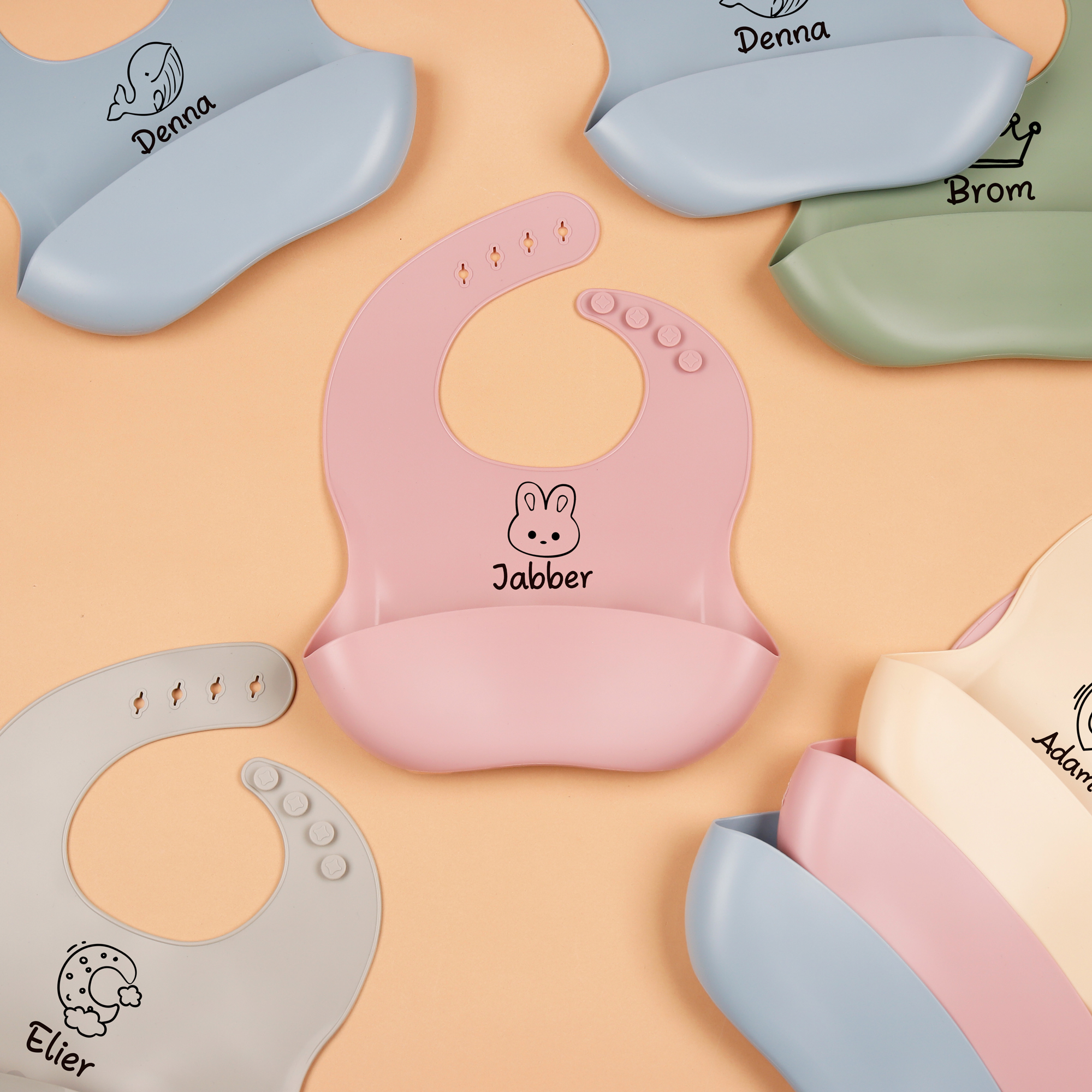 1pc Personalized Bib, Custom B - Silicone Baby Bibs 评论和价格