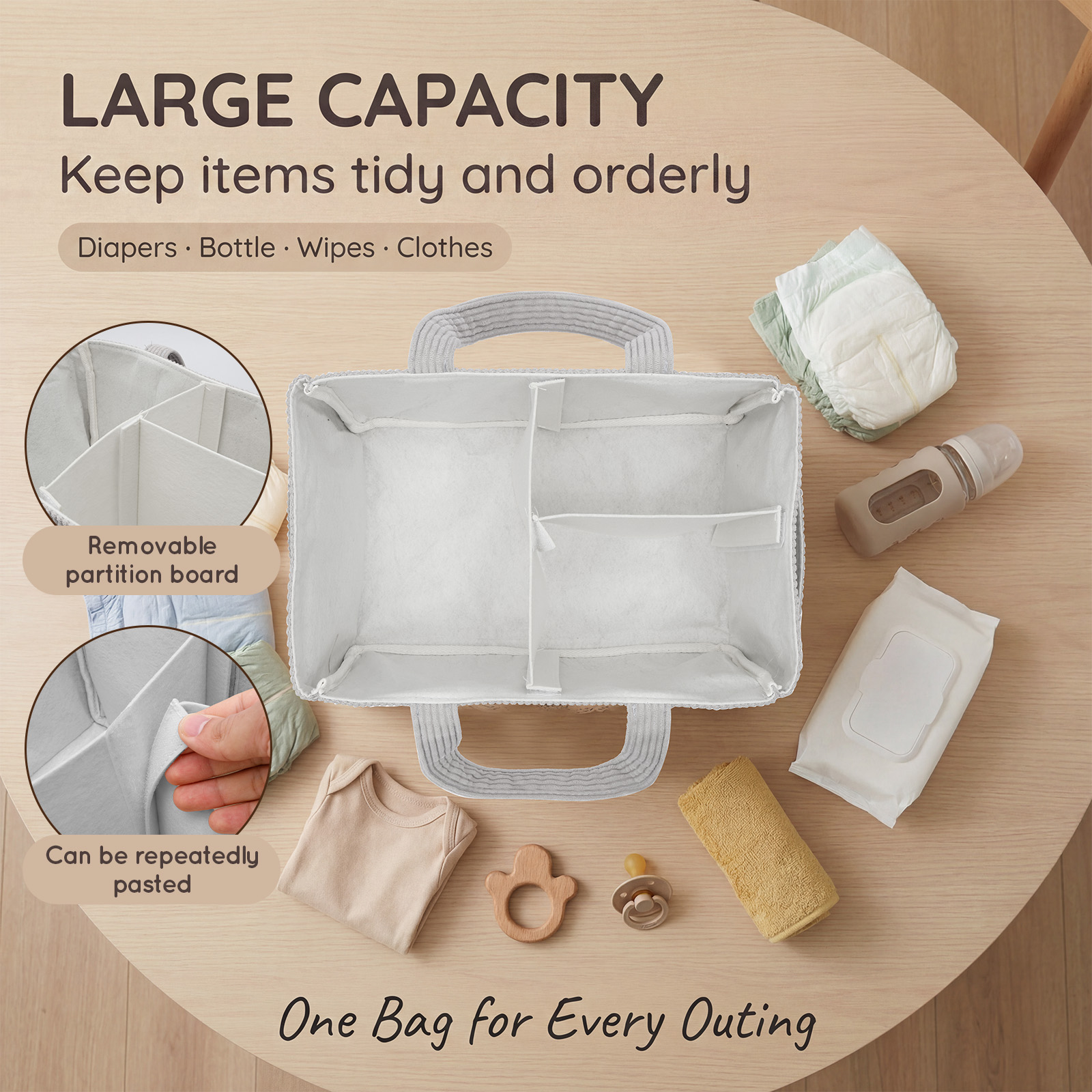 Portable Baby Diaper Caddy Org - Baby Products Basket 评论和价格