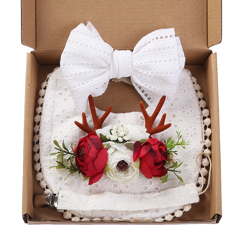4Pcs/Set Flower Print Baby Bib - Silicone Baby Bibs 评论和价格