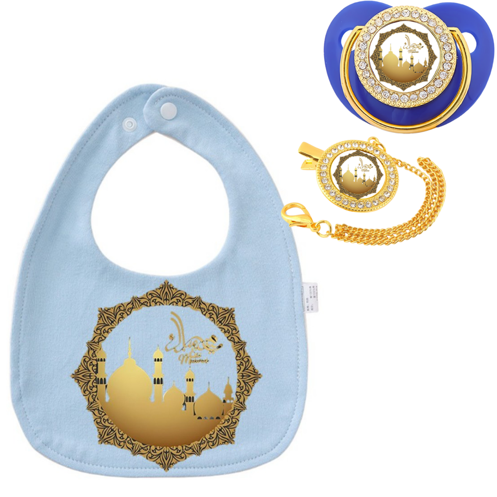Newborn Combo Set With Muslim  - Silicone Baby Bibs 评论和价格
