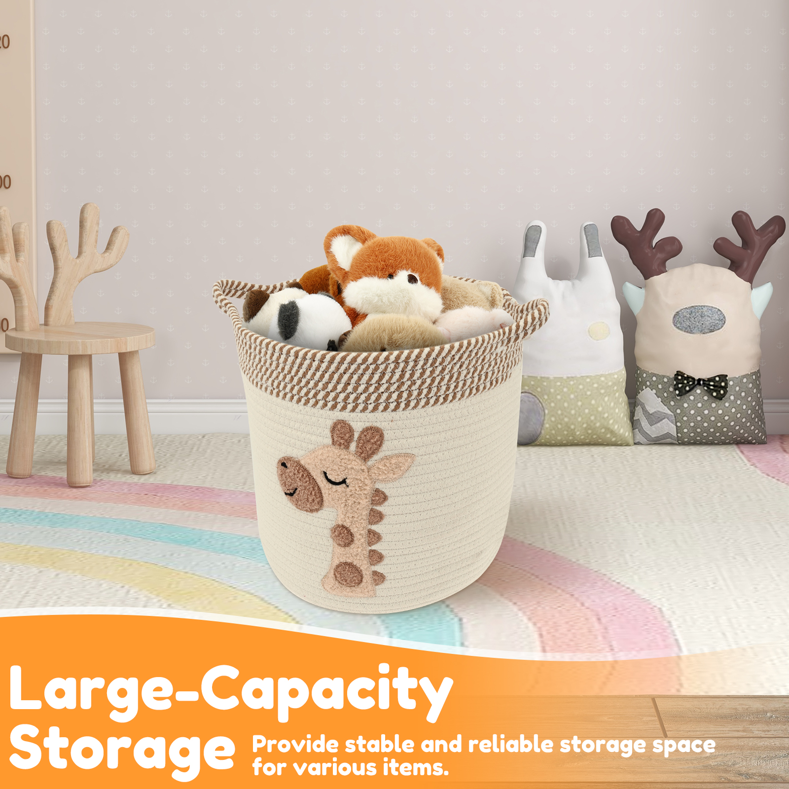 Cotton Rope Storage Basket Lar - Baby Products Basket 评论和价格