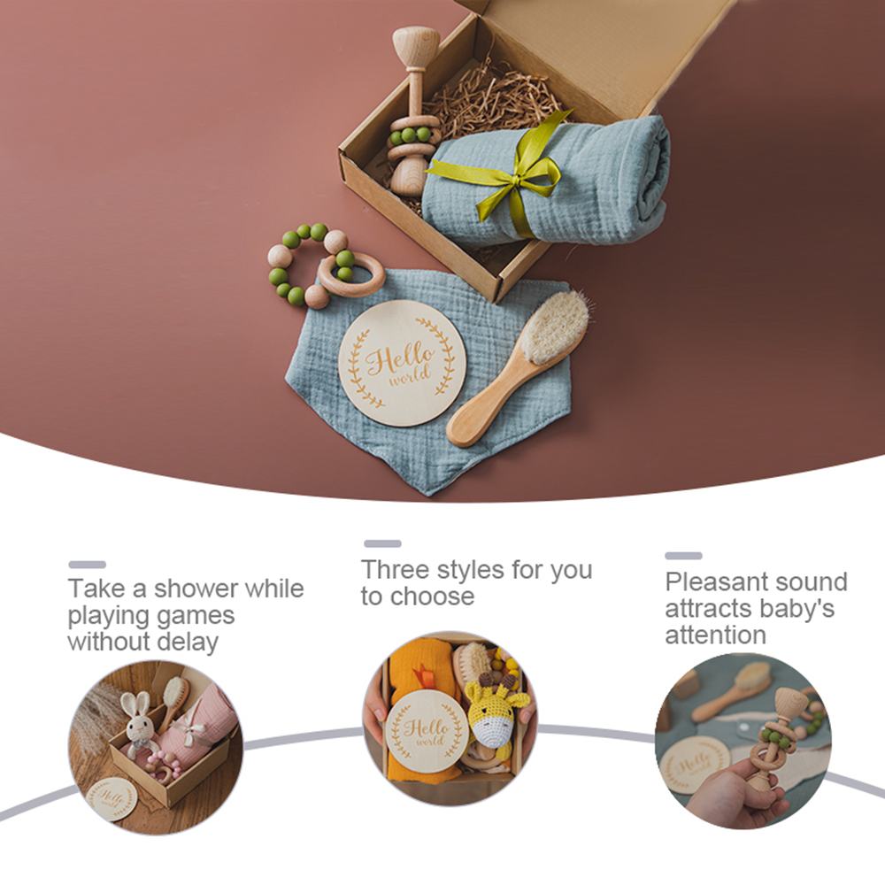 1SetNewborn Towel Bath Toy Dou - Baby Rattle Toy Set 评论和价格
