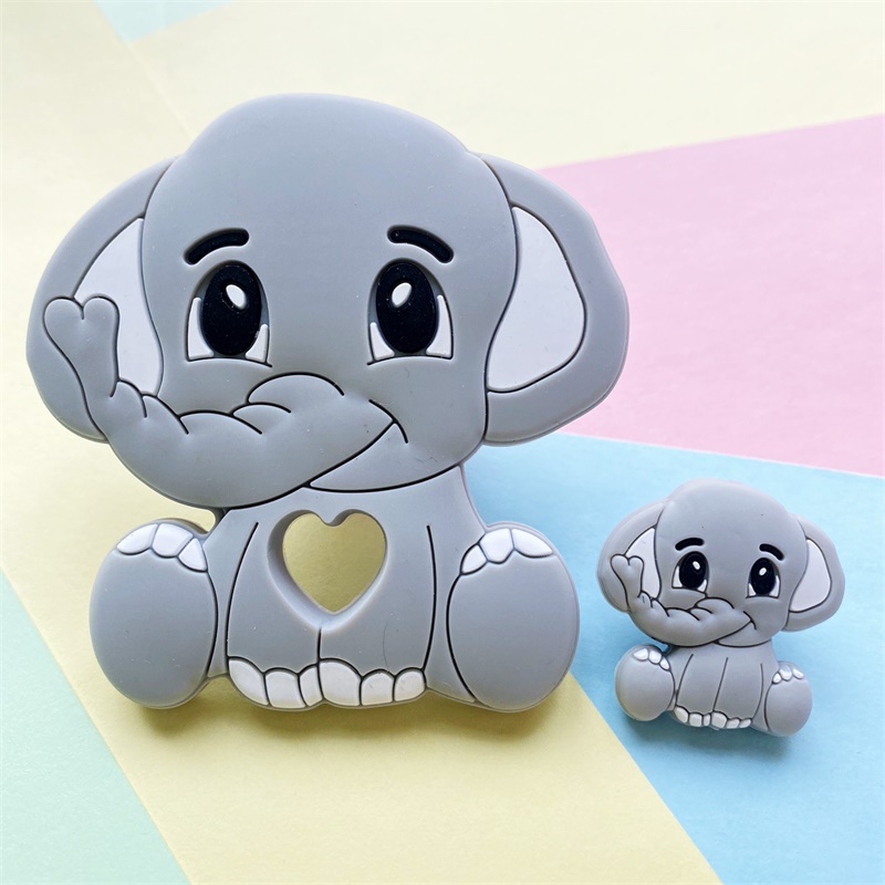 2pcs/Set Mini Silicone Elephan - Baby Rattle Toy Set 评论和价格