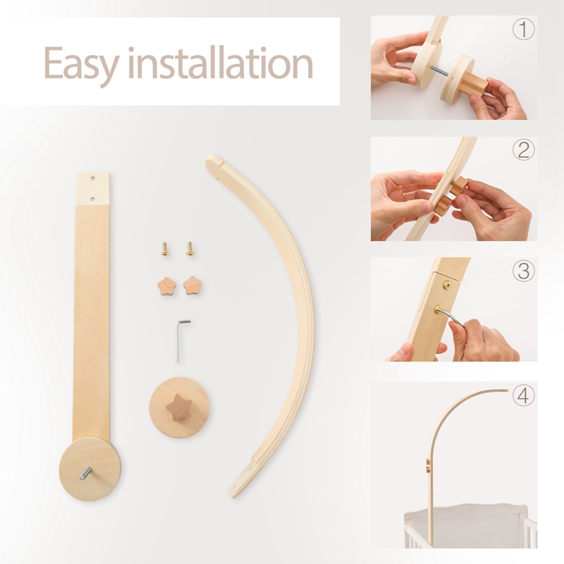 Baby Wooden Bed Bell Bracket M - Baby Rattle Toy Set 评论和价格