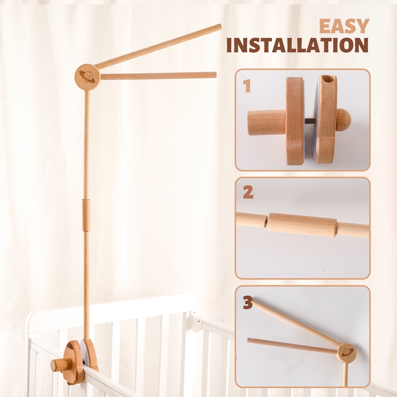 Baby Wooden Bed Bell Bracket M - Baby Rattle Toy Set 评论和价格