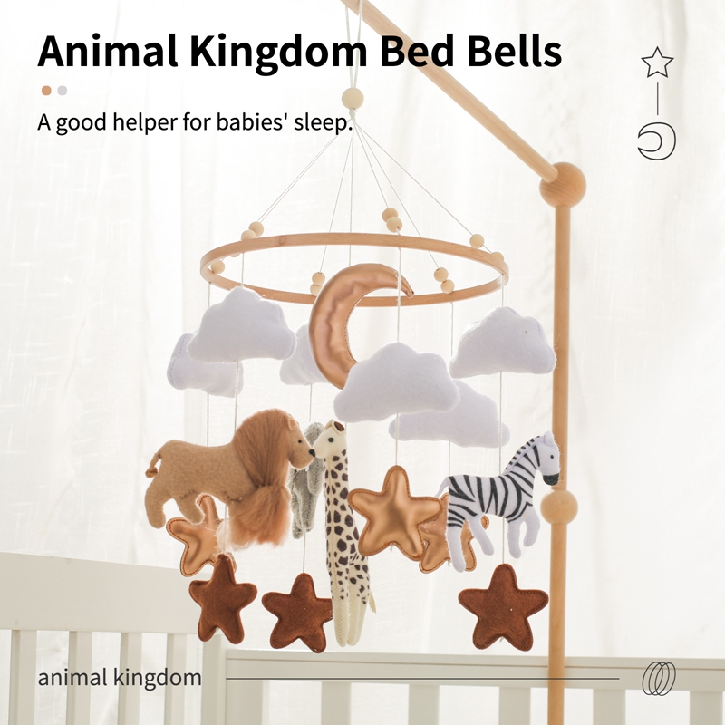 Crib Mobile Bed Bell Wooden Ba - Baby Rattle Toy Set 评论和价格