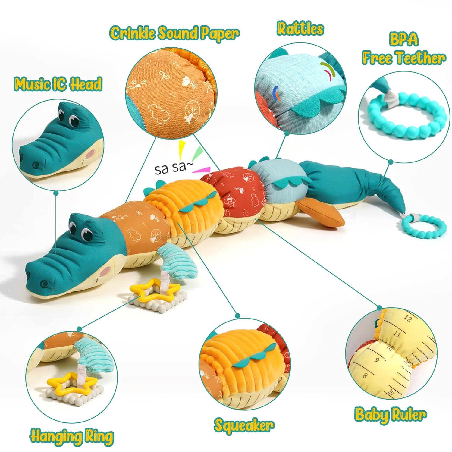 Tummy Time Toys 0-24 Months Ba - Baby Rattle Toy Set 评论和价格