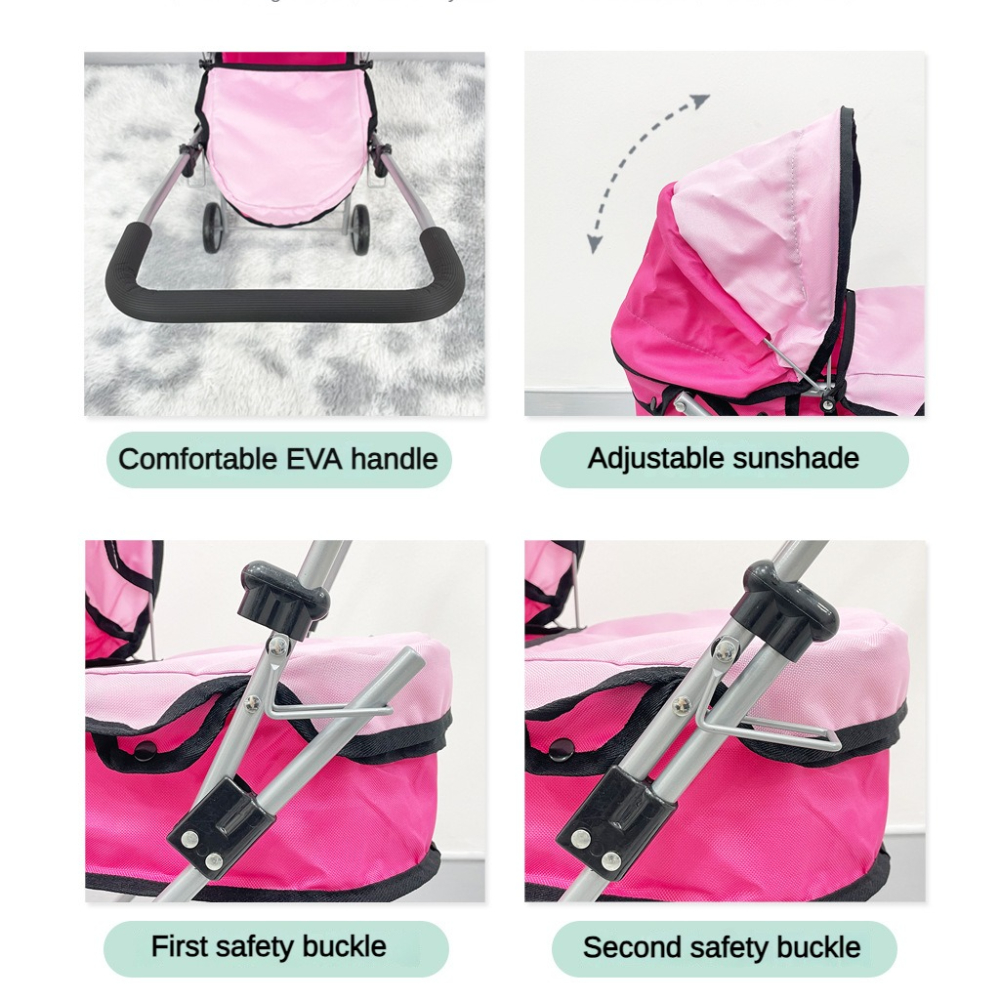 Foldable Doll Pram Stroller Si - Baby Swing Bouncer 评论和价格