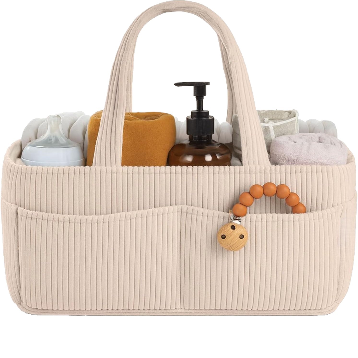 New Corduroy Diaper Caddy Orga - Baby Products Basket 评论和价格