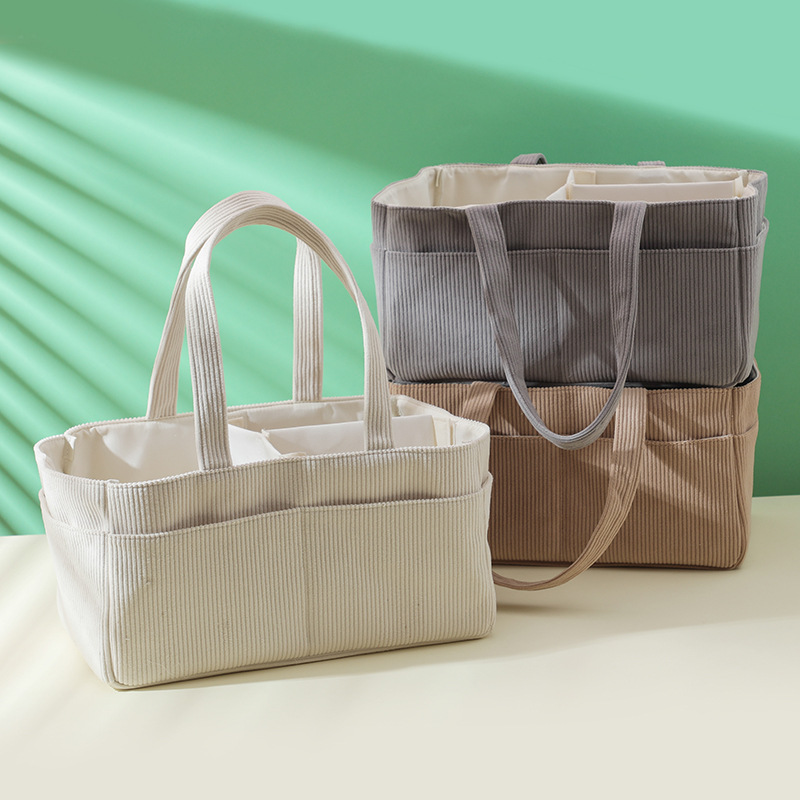 New Corduroy Diaper Caddy Orga - Baby Products Basket 评论和价格