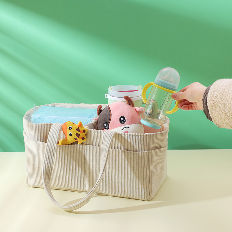 New Corduroy Diaper Caddy Orga - Baby Products Basket 评论和价格