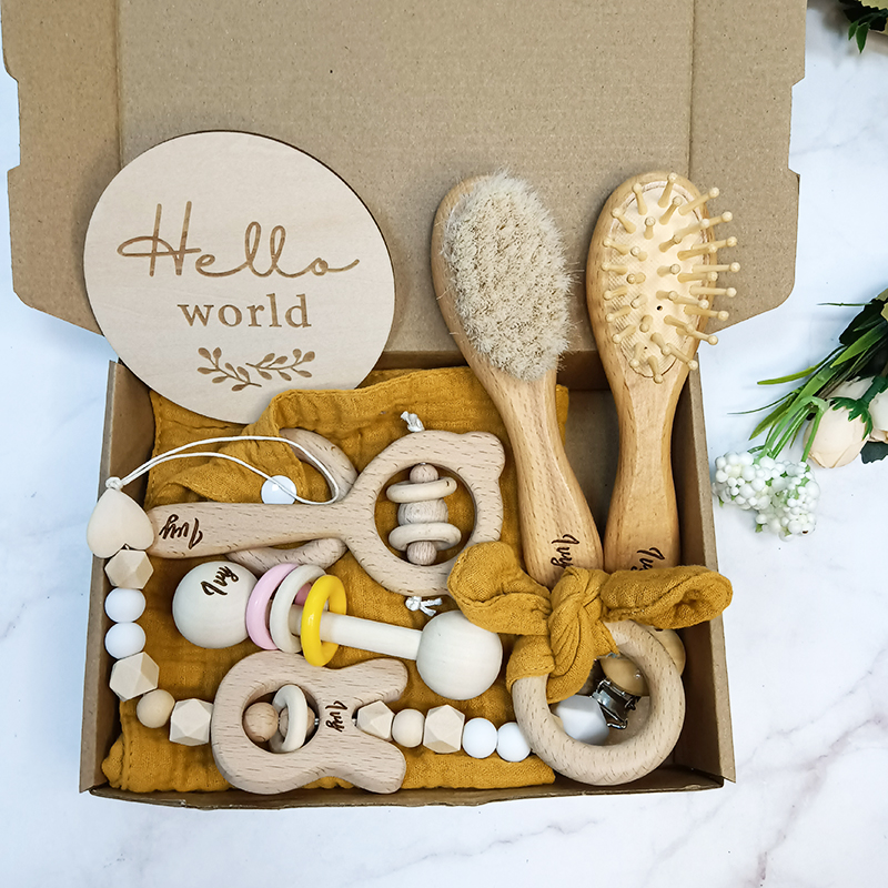 8pcs Custom Name Newborn Bath  - Baby Rattle Toy Set 评论和价格