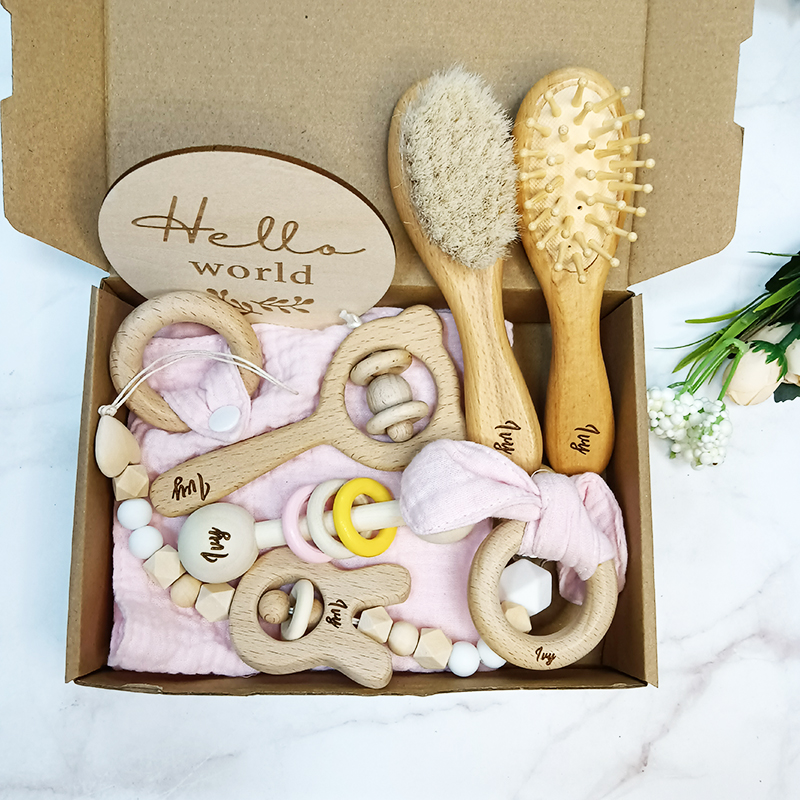 8pcs Custom Name Newborn Bath  - Baby Rattle Toy Set 评论和价格