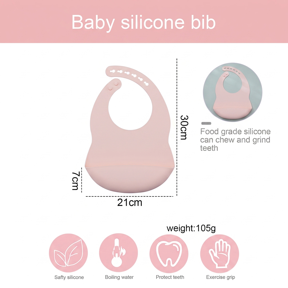 1pc Adjustable Baby Silicone B - Silicone Baby Bibs 评论和价格