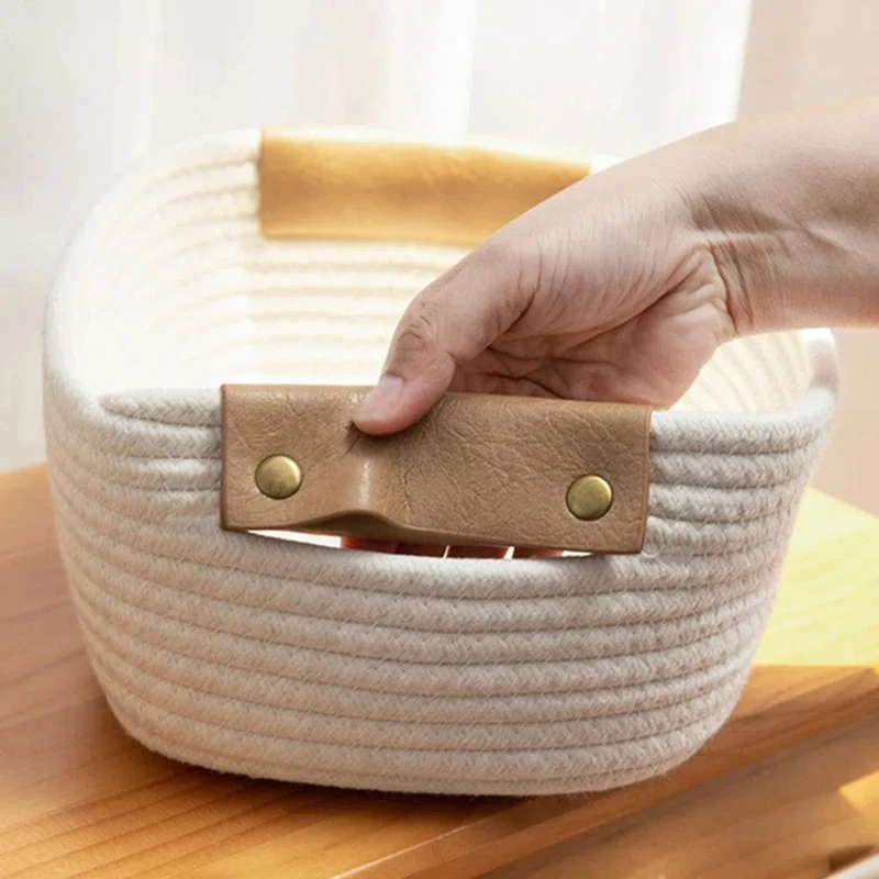 Woven Cotton Rope Desk Storage - Baby Products Basket 评论和价格